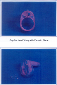 ASPIRATION SYSTEM FOR CAVITRON, DETAIL OF CAP SUCTION FITTING AND VALVE